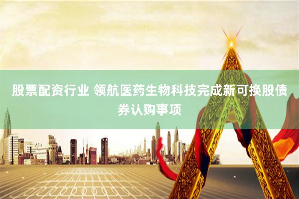 股票配资行业 领航医药生物科技完成新可换股债券认购事项